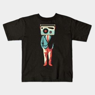 Man With A Radio Head - 90s Brit Rock Lovers Kids T-Shirt